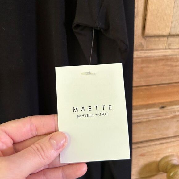 NWT Maette By Stella & Dot XXL‎ Black Shoulder Cut Out Long Sleeve Shirt - Picture 10 of 10